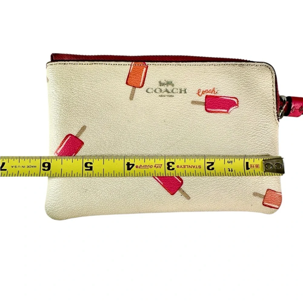 Coach Corner Zip Wristlet with Popsicle Print